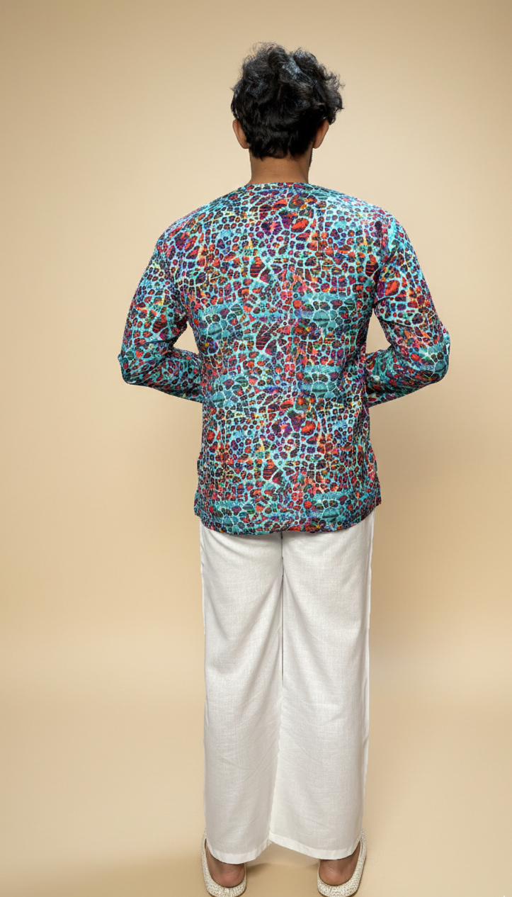 Men’s Multicolor Abstract Printed Kurta