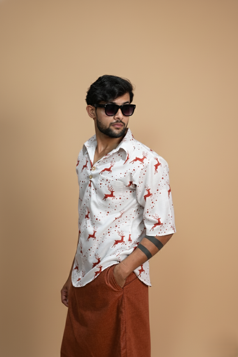 SnowStag Heritage Digital Print Kurta For Men