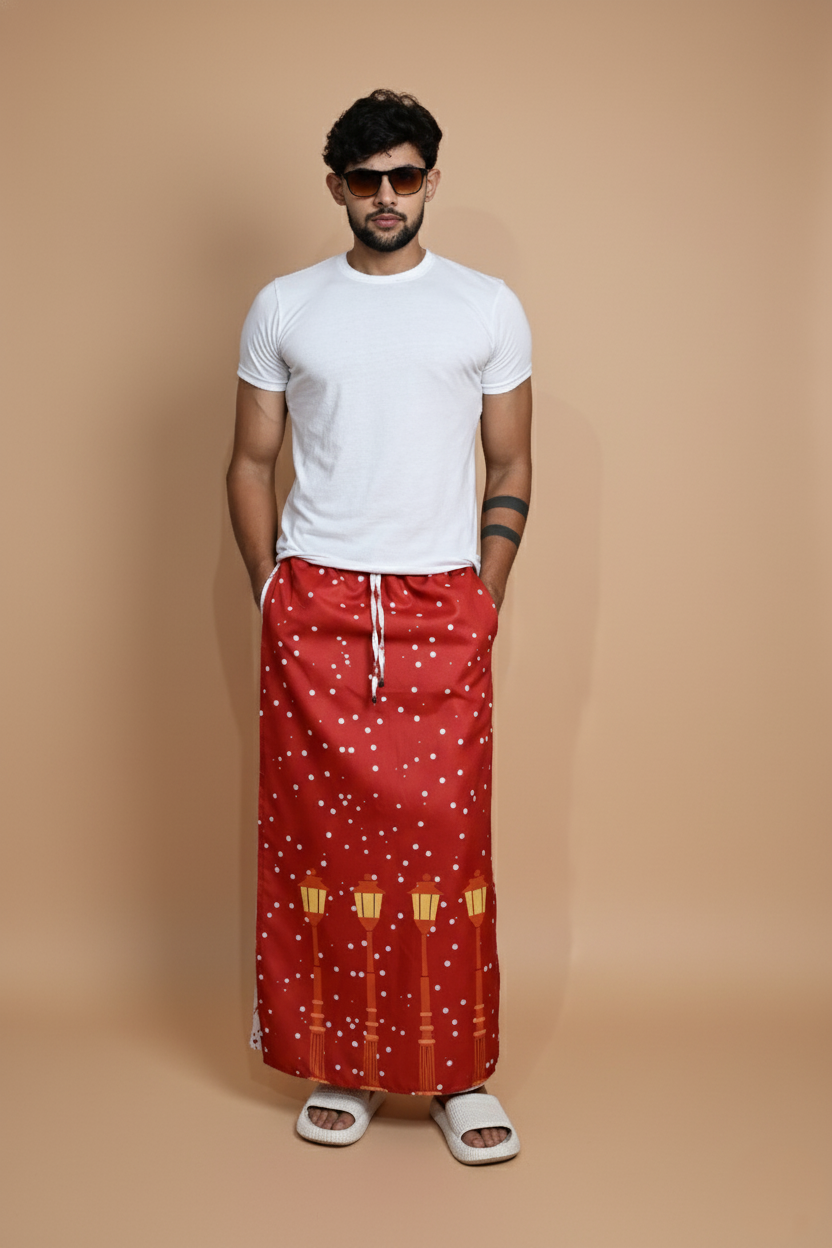 Red Snow/Lamppost Pajamalungi