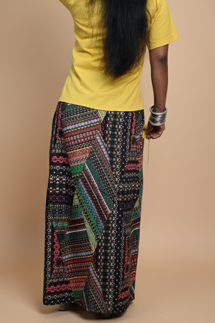 Women Multicolor Chevron Tribal Pajamalungi for Women