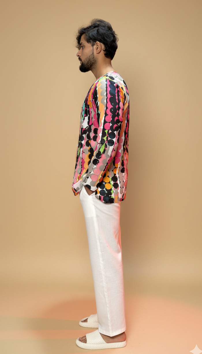 Men’s Abstract Design Casual Kurta