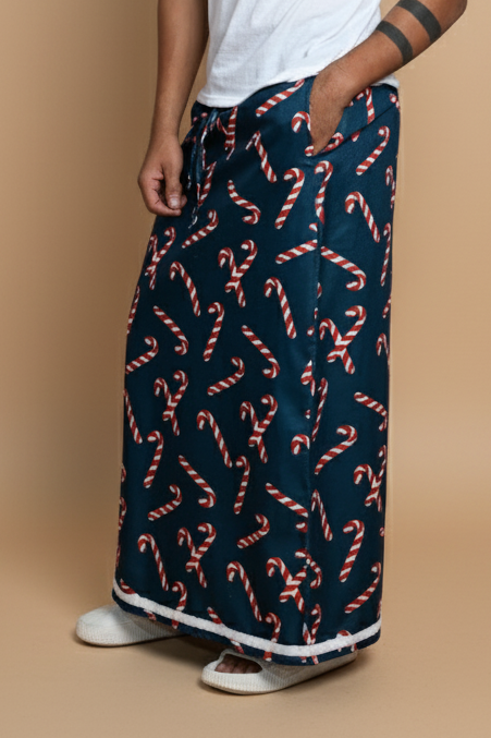 Dark Teal Candy Cane pajamalungi for Men