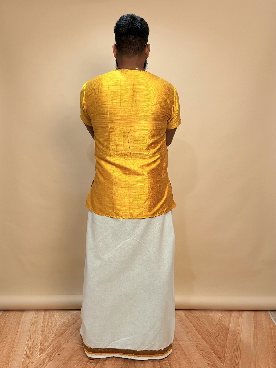 Men White Color With  Copper  & Yellow Stripe Pajamalungi