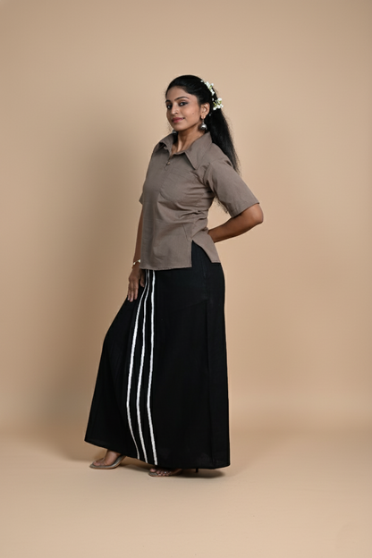 Women Solid Fade Coffee Halfsleeve Kurti