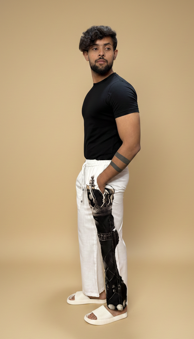 Men White Checkmate Pajama