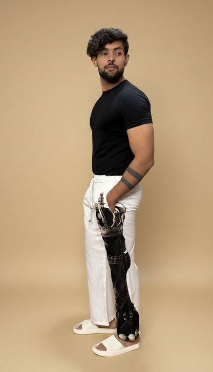 Men White Checkmate Pajama