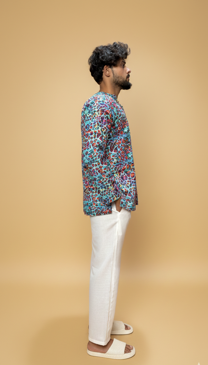 Men’s Multicolor Abstract Printed Kurta