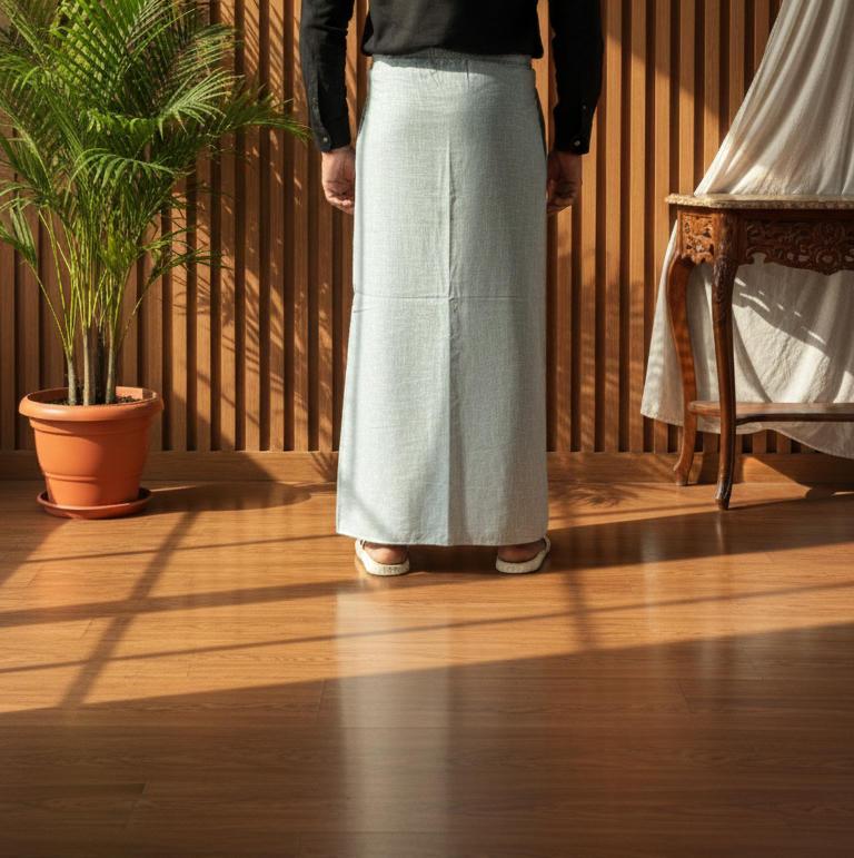 Men's Sky Blue Color With Green Stripe Pajamalungi