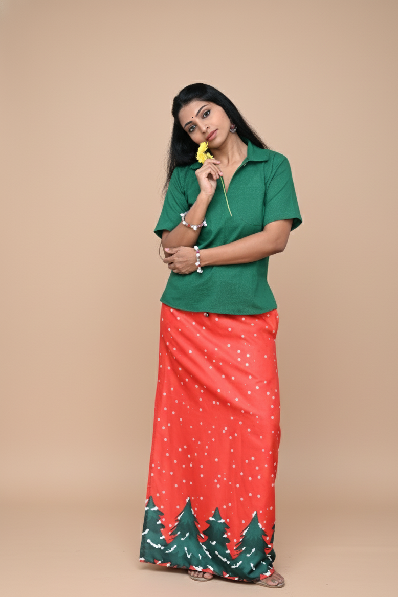 Women green Color Cotton Kurta