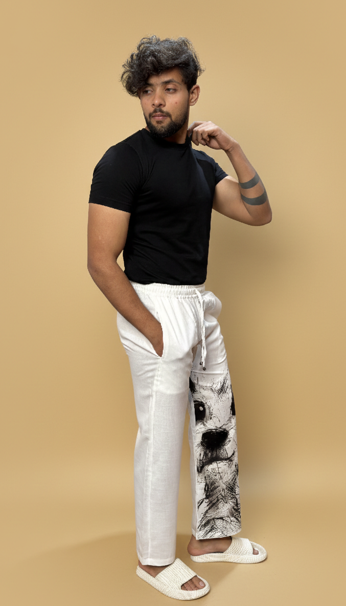 White Doggo Dodle Pajama For Men