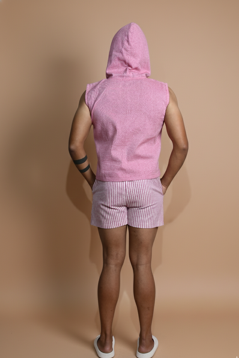 Pink Pop Sleeveless Hoodie