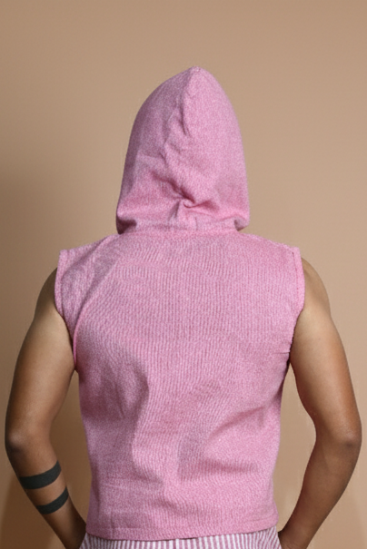 Pink Pop Sleeveless Hoodie