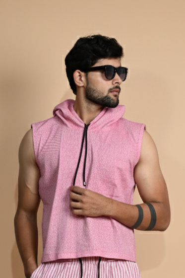 Pink Pop Sleeveless Hoodie