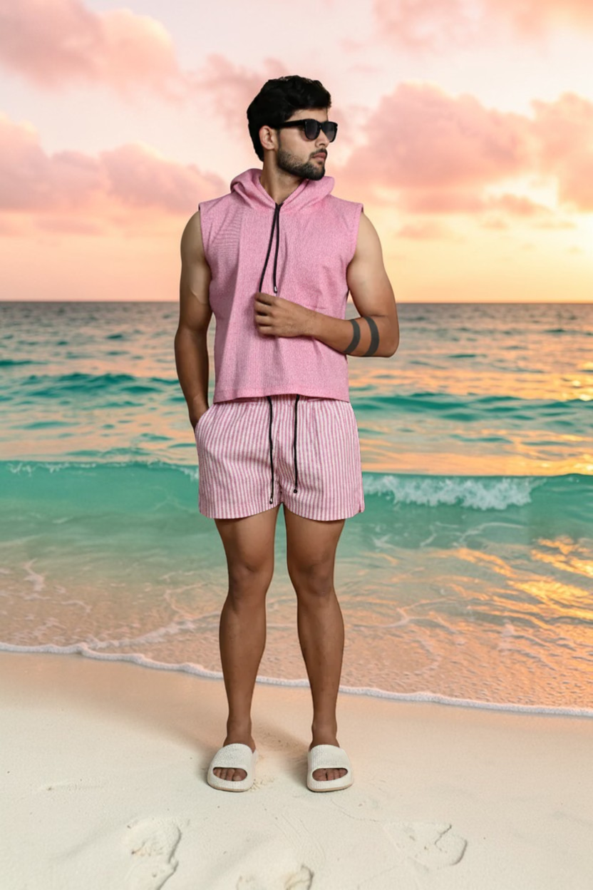 Pink Pop Sleeveless Hoodie