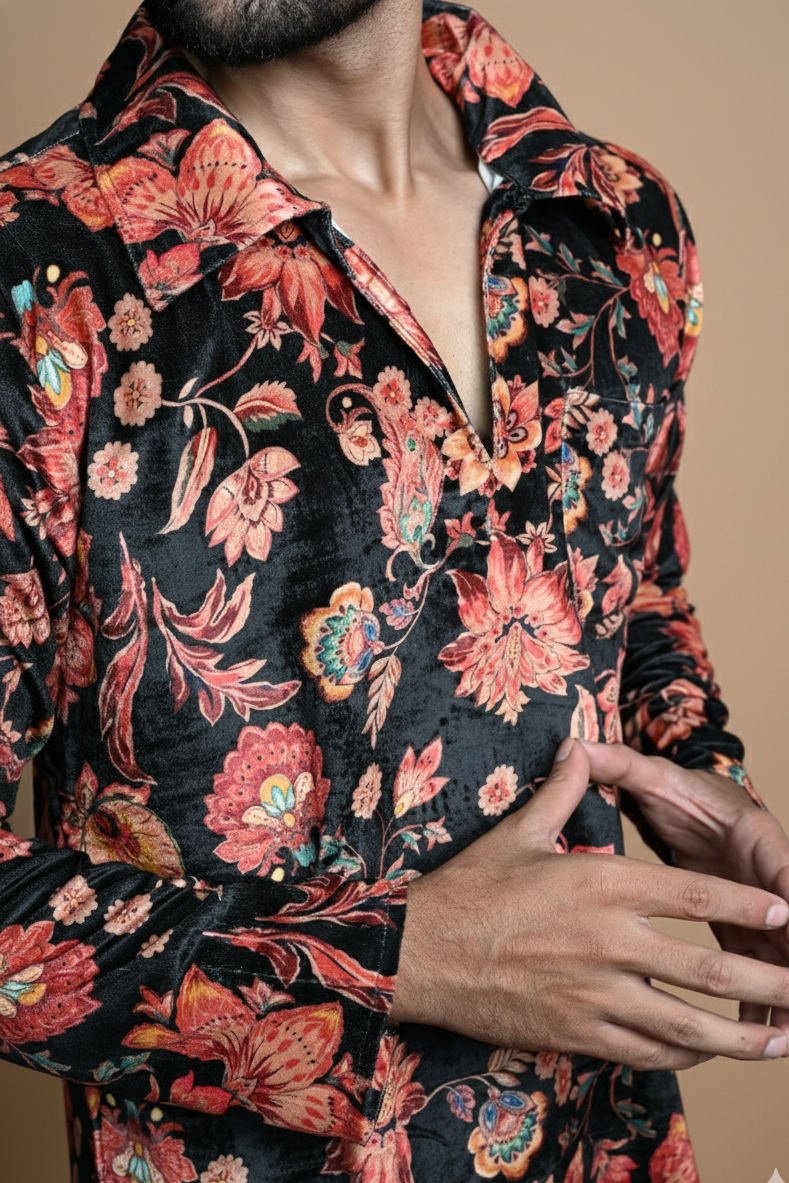 Black Cotton Pajama For Men