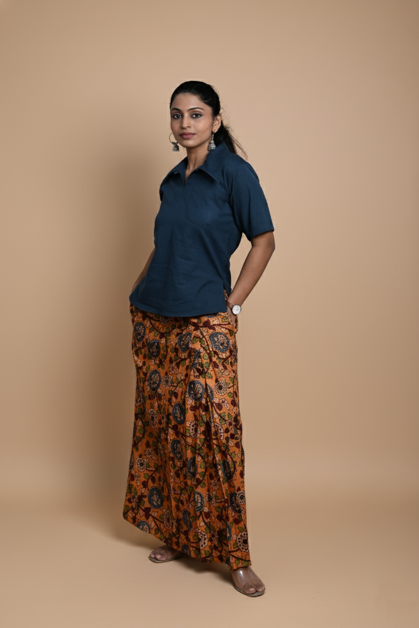 Women Tree Leaves Printed Pajamalungi