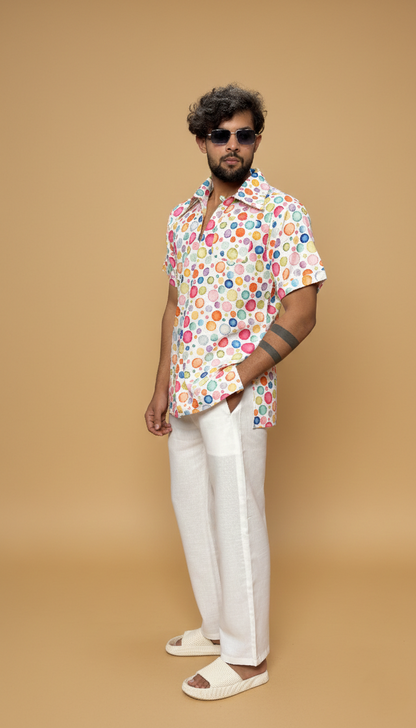 Men Multi Color Polka Dot – Short Sleeve