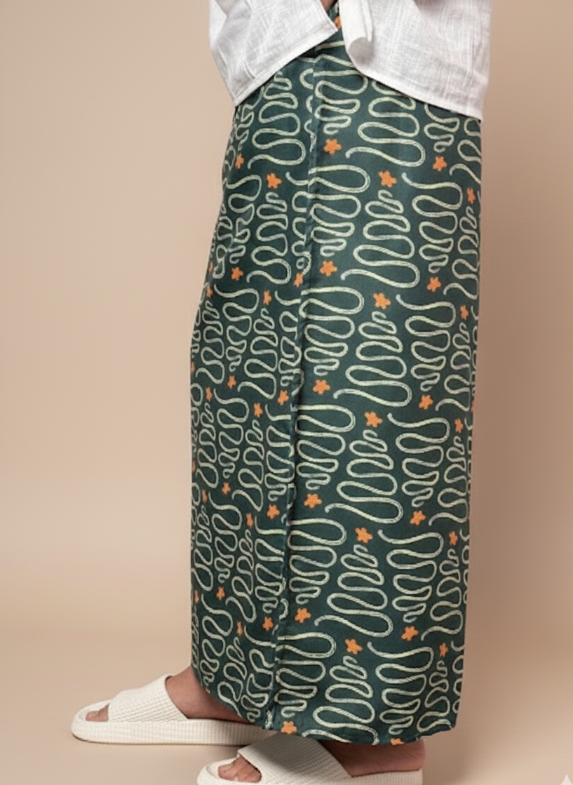 Men Green Swirl Pattern Pajamalungi