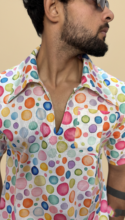 Men Multi Color Polka Dot – Short Sleeve