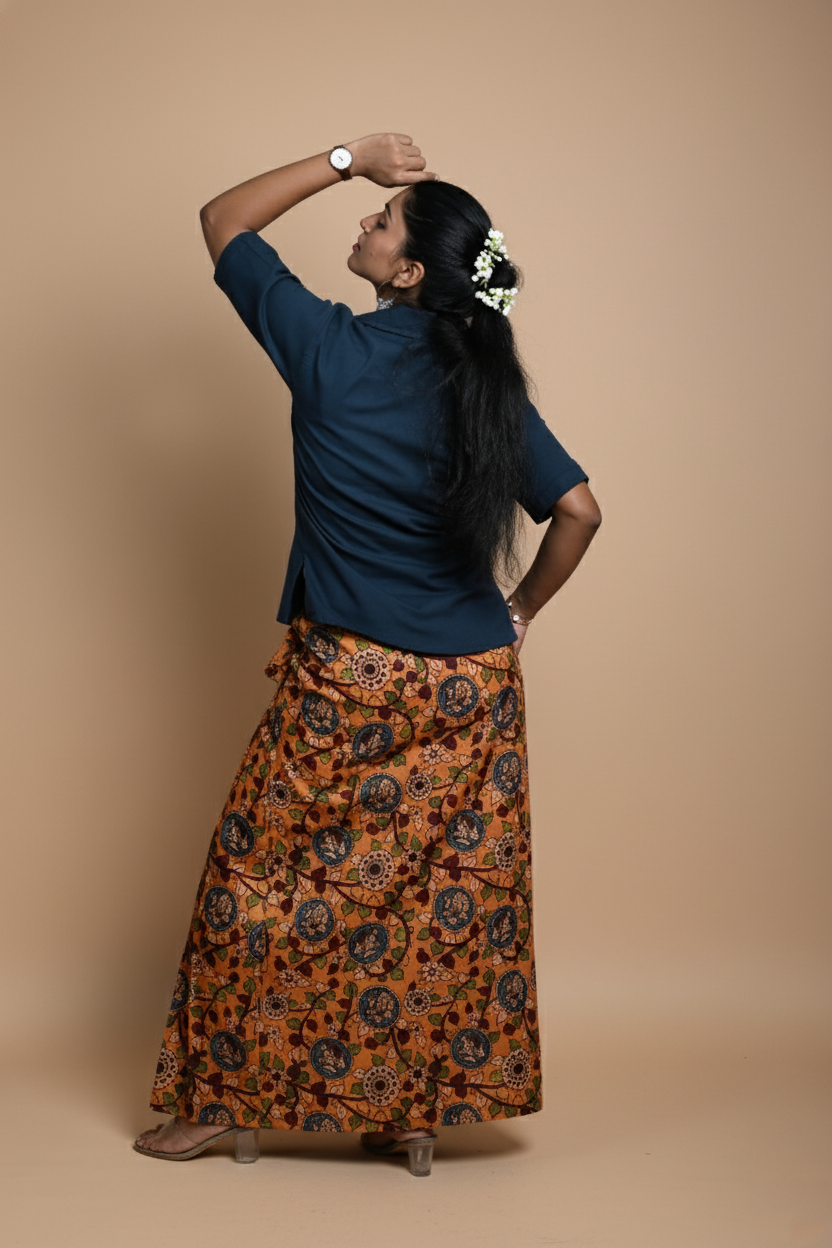 Women Solid Navy Blue Halfsleeve Kurti