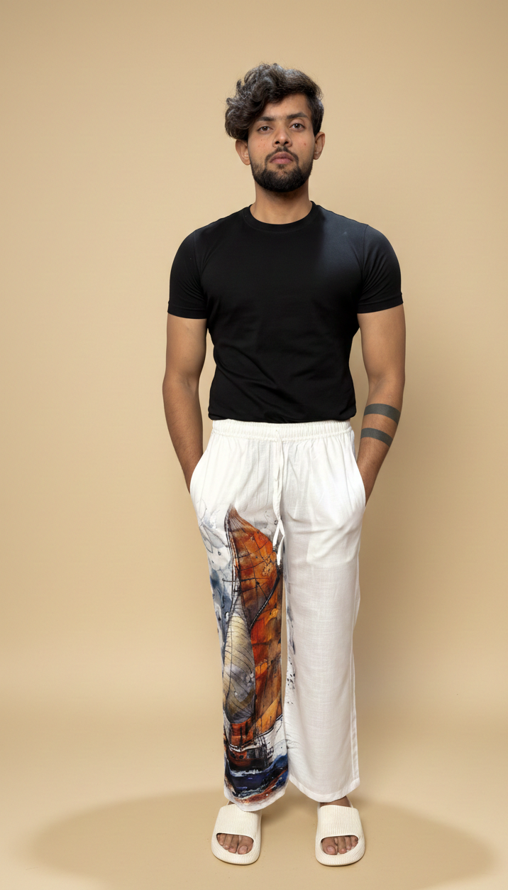 Men Boat Print Pajama