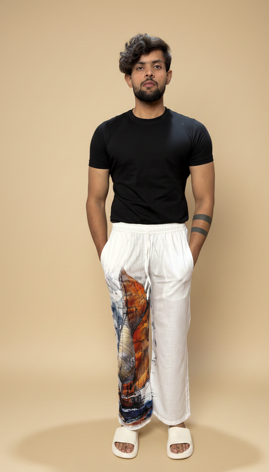 Men Boat Print Pajama