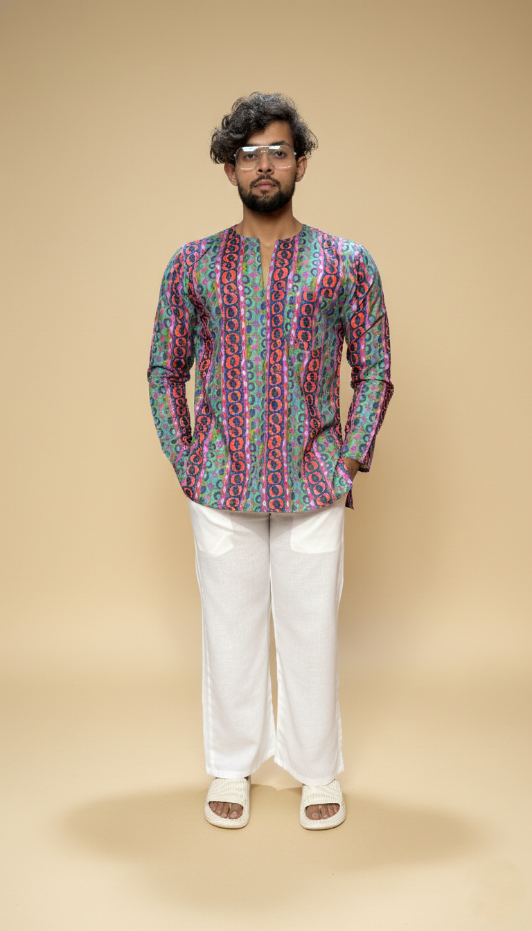 Men Vertical Multicolor Pattern – Full Sleeve