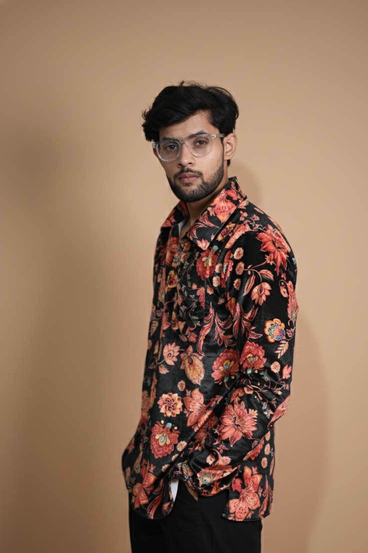 Black Cotton Pajama For Men