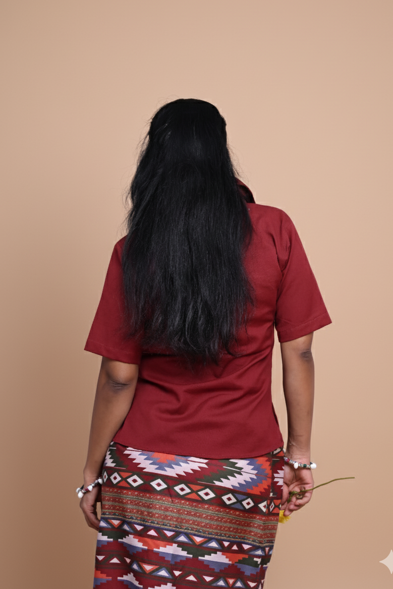 Women Rust Tribal Printed Pajamalungi
