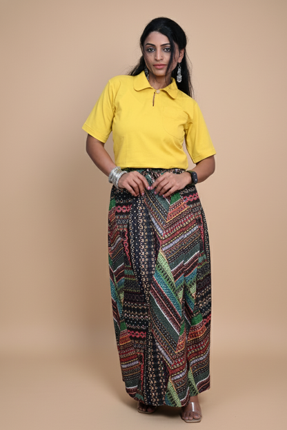 Women Multicolor Chevron Tribal Pajamalungi for Women