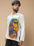 Men moto-stlyle graphic Painted Kurta
