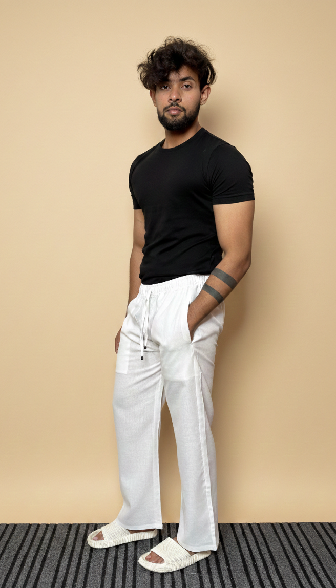 Men Plain White Pajama