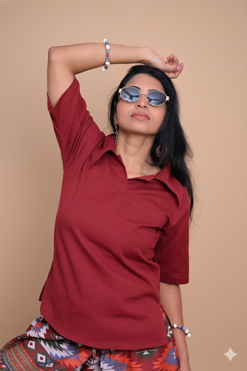 Women Rust Tribal Printed Pajamalungi