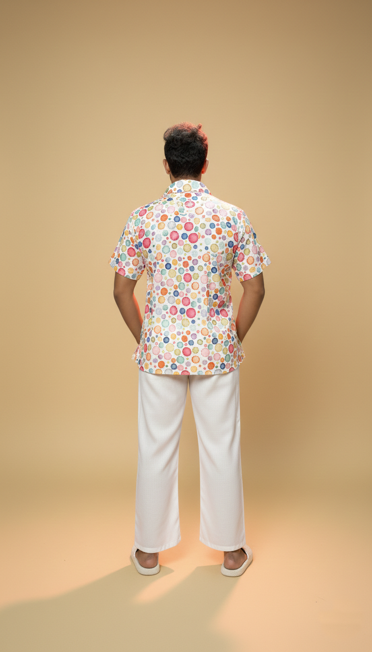 Men Multi Color Polka Dot – Short Sleeve