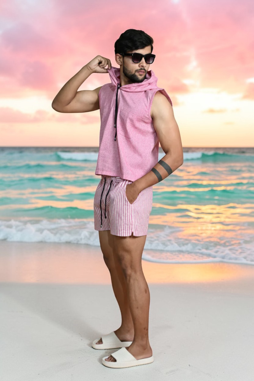 Pink Pop Sleeveless Hoodie