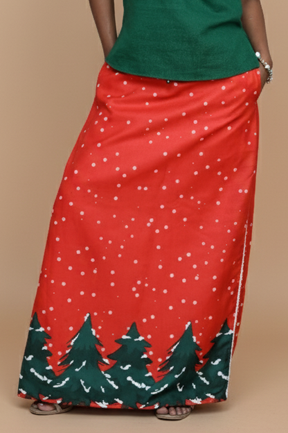 Women Christmas tree and snow pattern pajamalungi