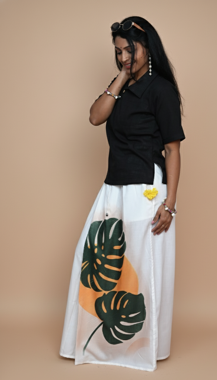 Women Tropical Monstera Leaf Pajamalungi