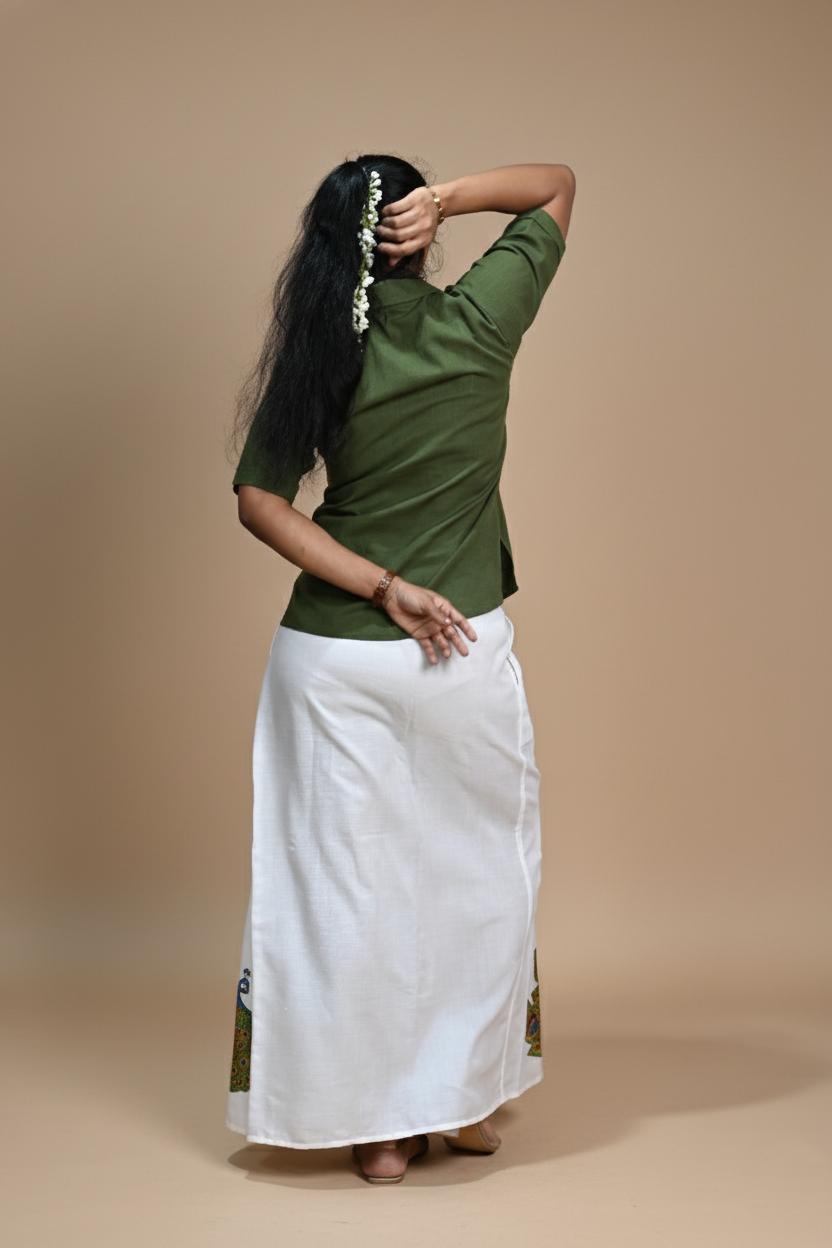 Women Solid Green Halfsleeve Kurti