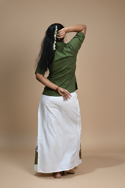 Women Solid Green Halfsleeve Kurti