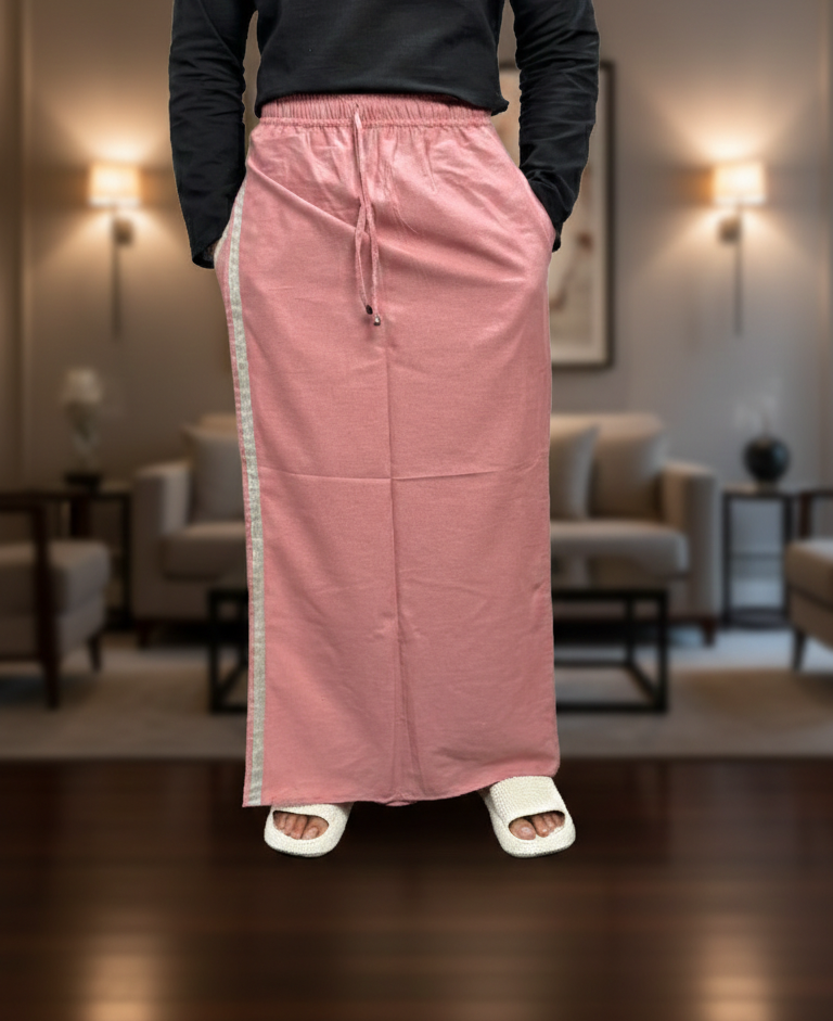 Men's Pink Color With White Stripe Pajamalungi