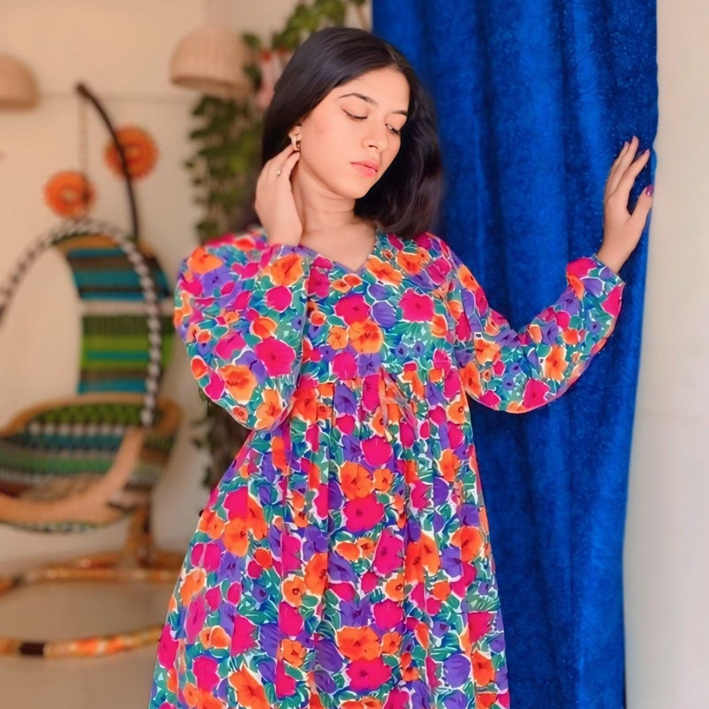 Tropical Bloom Flare Dress