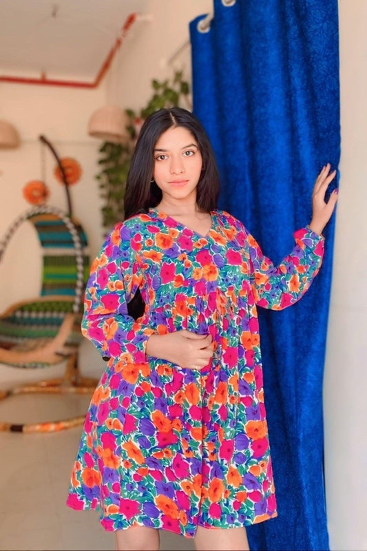 Tropical Bloom Flare Dress
