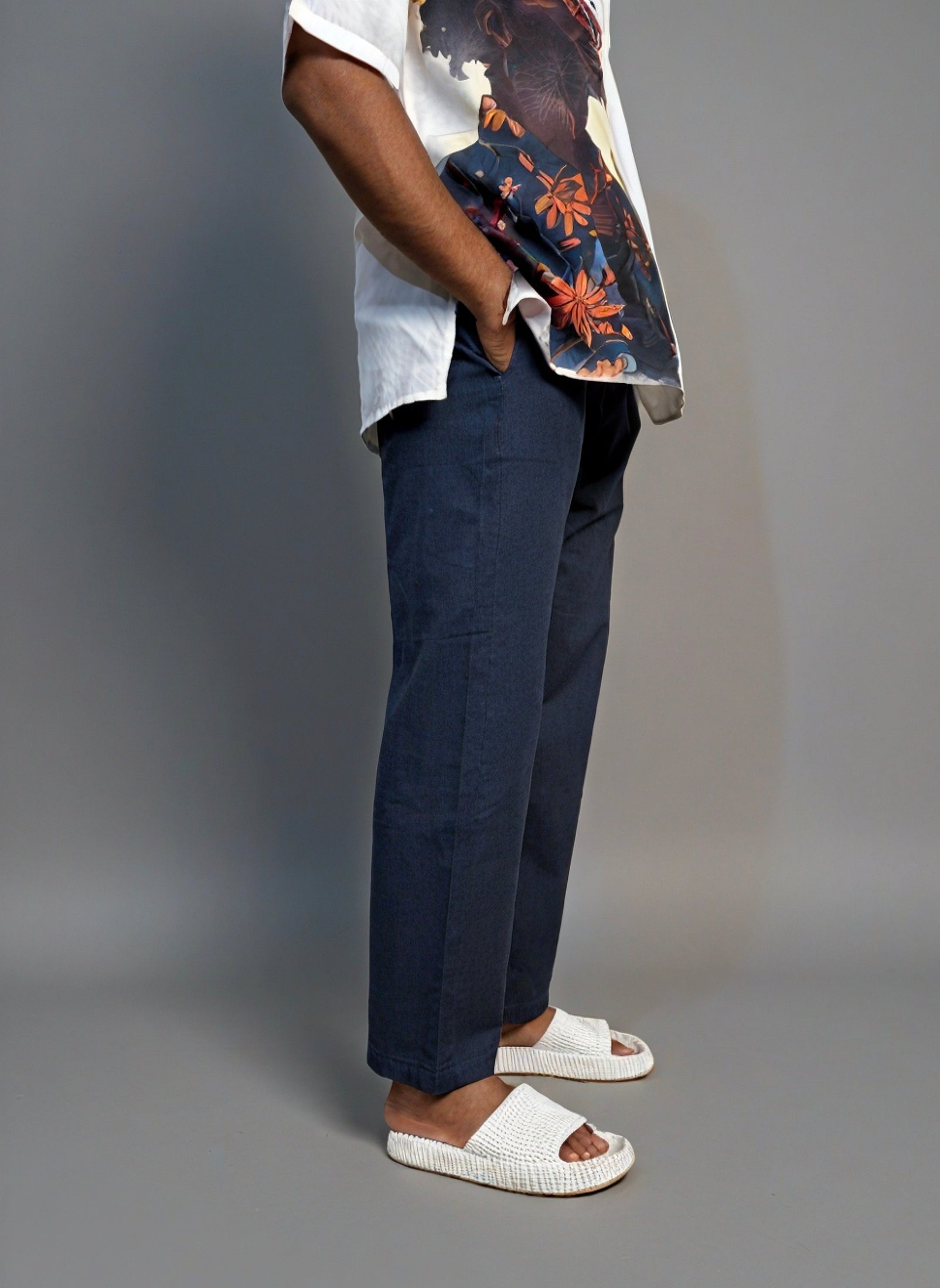 Men Half Sleeve Kurta– Afro Sunglasses Print (White)