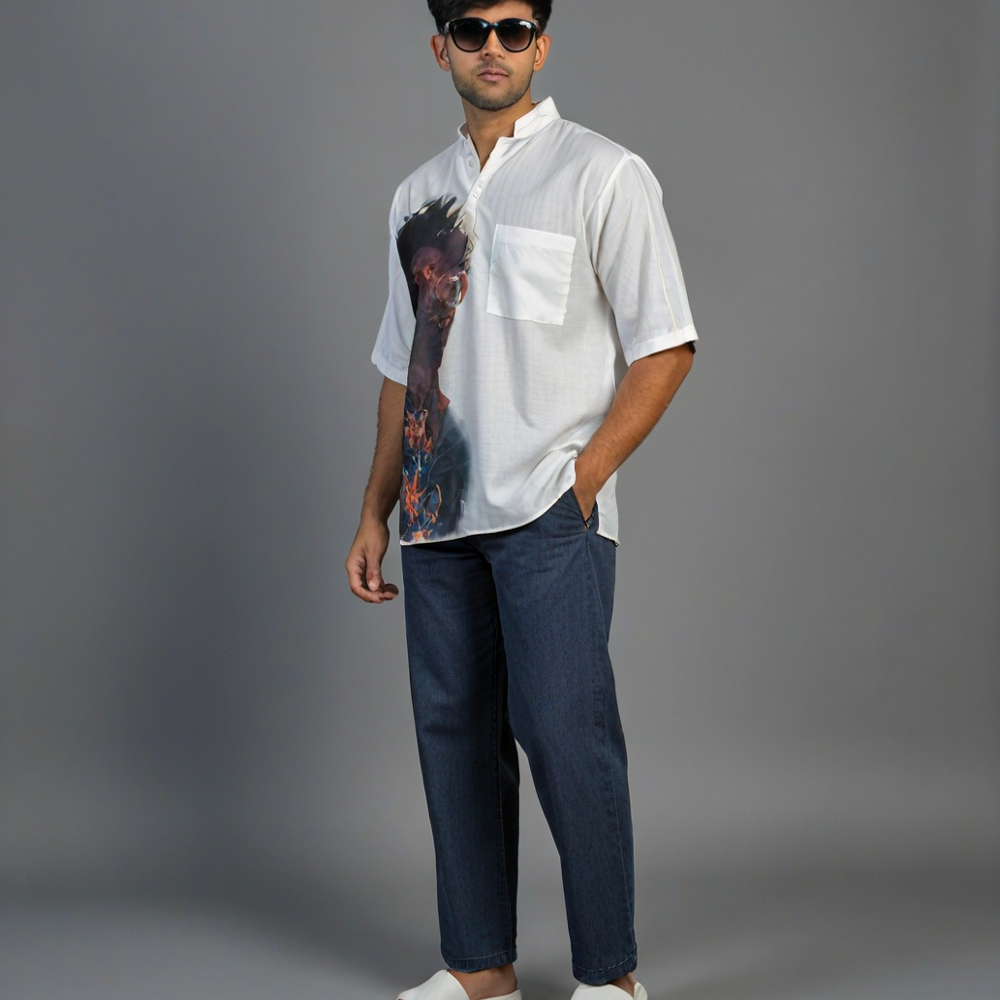 
                      
                        Men’s Half Sleeve Shirt and Pant – Afro Sunglasses Graphic Print (White)
                      
                    