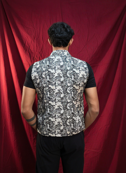 Butterfly digital print vest for men – colorful festive sleeveless jacket