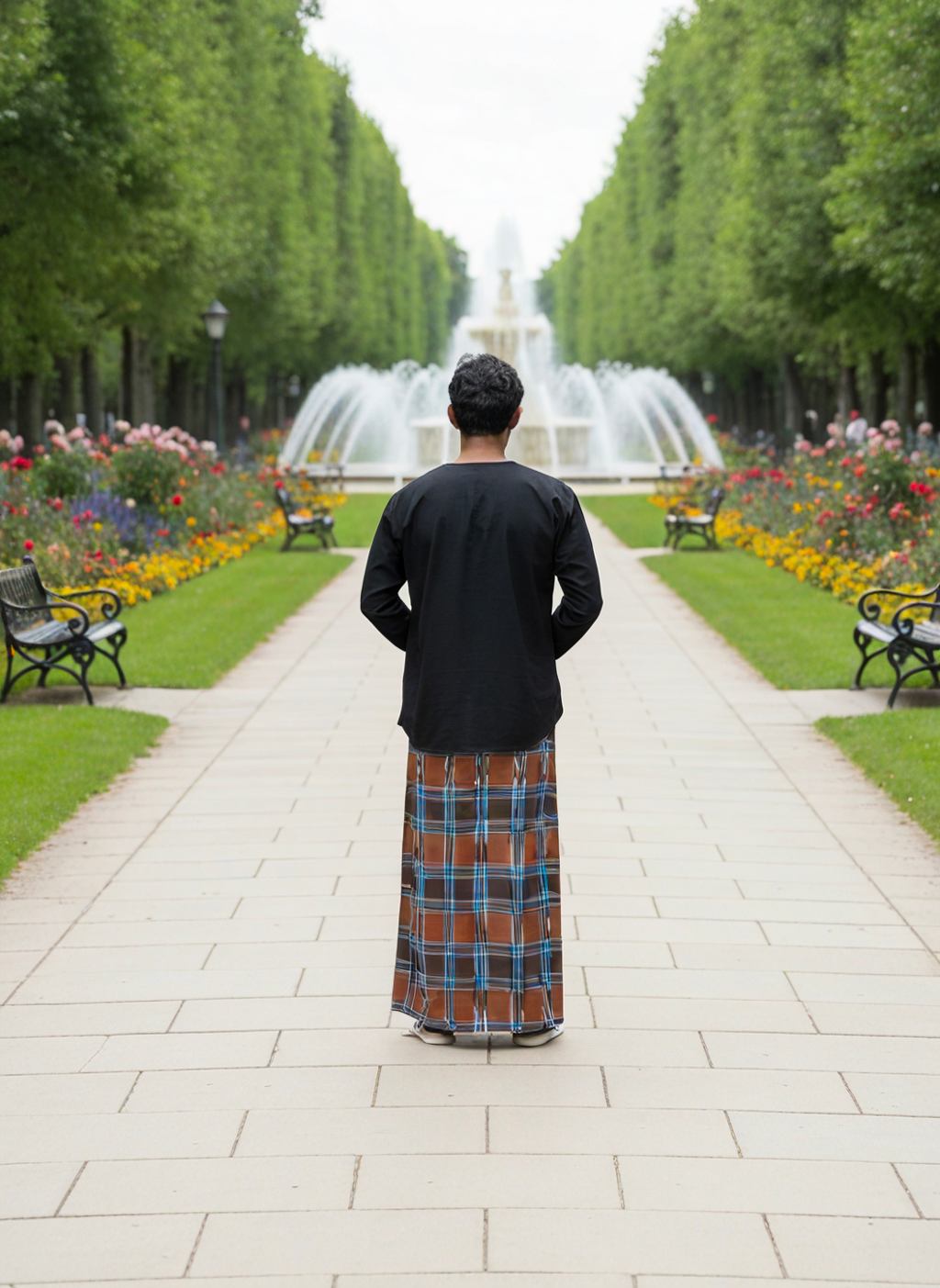 Full sleeves black kurta for men