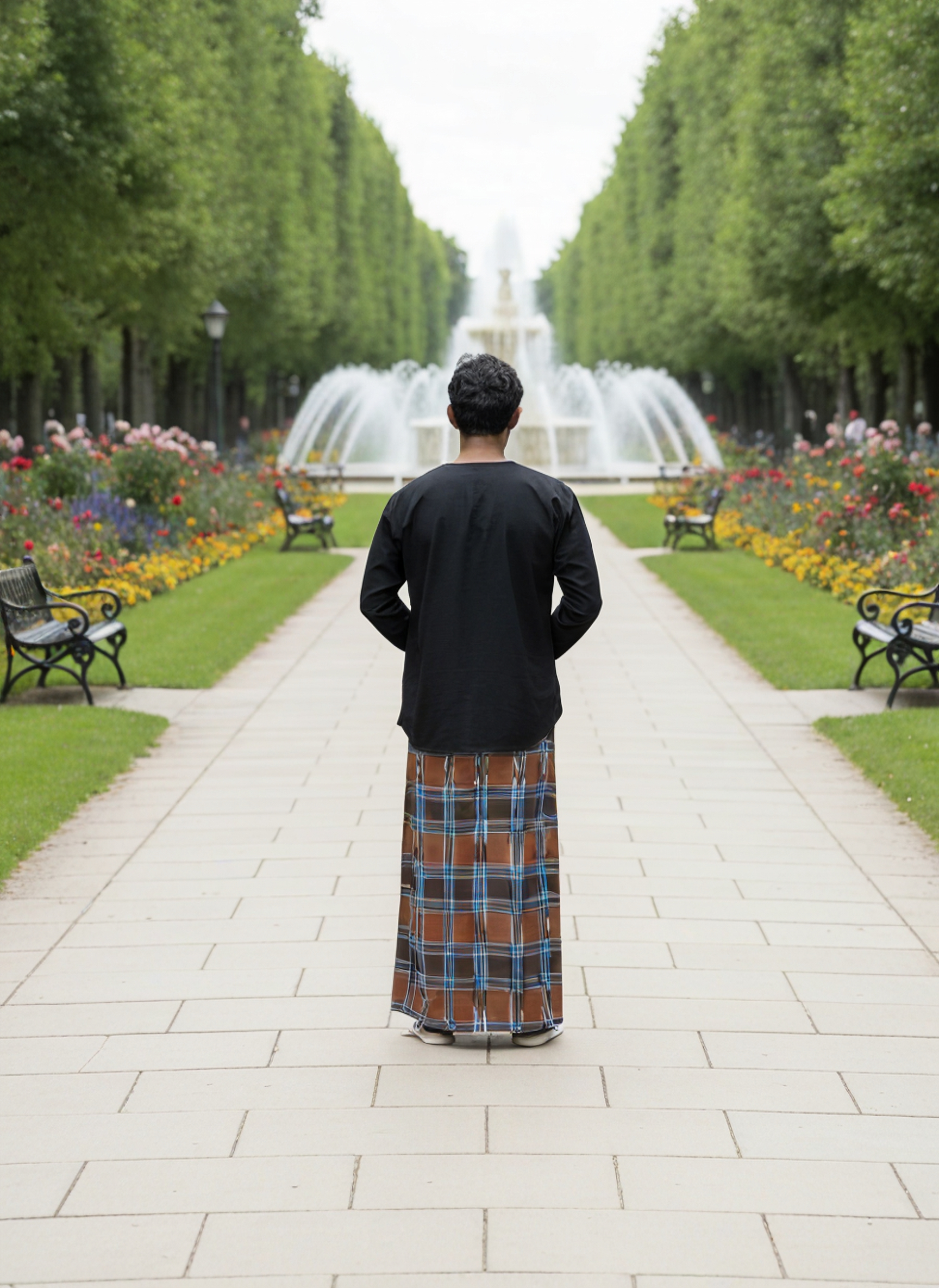 Full sleeves black kurta for men