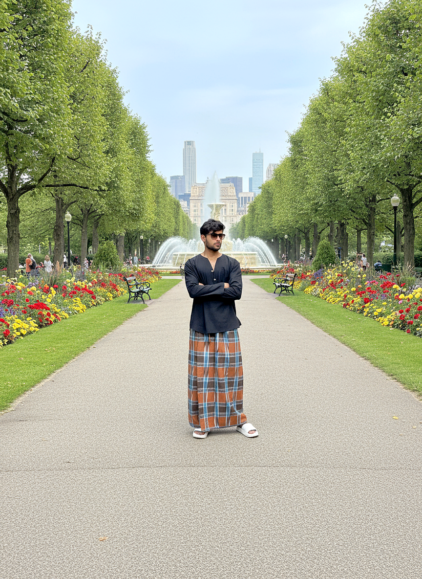 Full sleeves black kurta for men