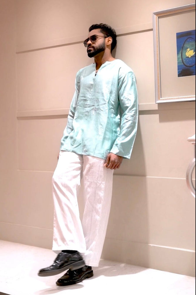 Sea Green Ethnic Kurta & Pajama Set