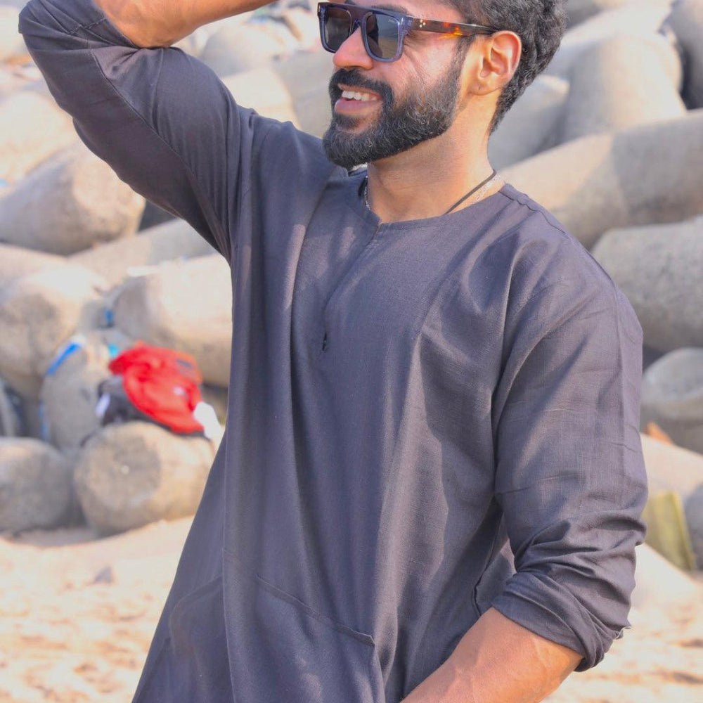 
                      
                        Black Cotton Kurta
                      
                    